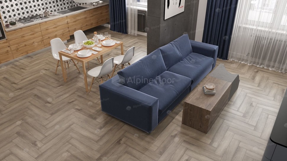 Виниловая плитка "Alpine Floor" Parquet LVT Дуб Исида (590*118*2,5 мм) — купить в Чите