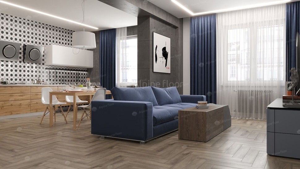 Виниловая плитка "Alpine Floor" Parquet LVT Дуб Исида (590*118*2,5 мм) — купить в Чите