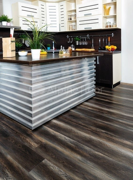 Кварцвиниловая плитка "Alpine Floor" Орех Темный  (1219*184*2мм) — купить в Чите