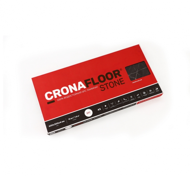 SPC ламинат "CronaFloor" Stone 4V Ноче (600*300*4 мм) — купить в Чите