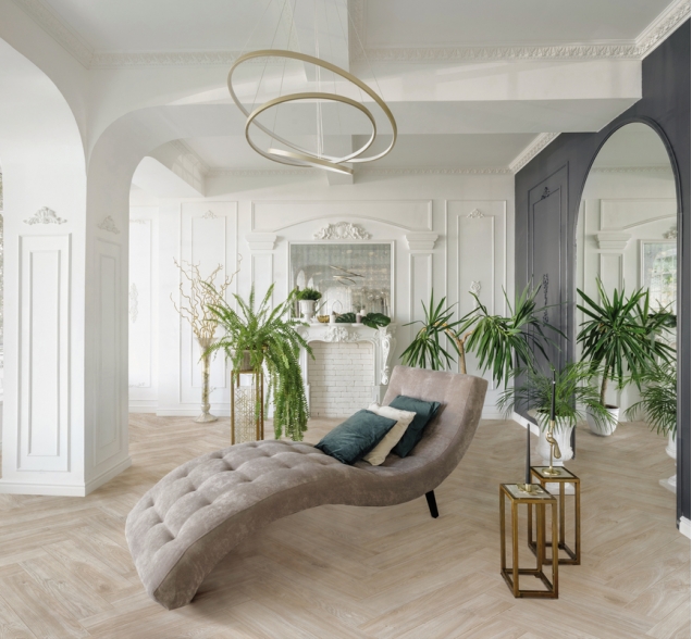 Виниловый ламинат SPC "Cronafloor" Herringbone Дуб Ницца (640*128*4,5 мм) — купить в Чите