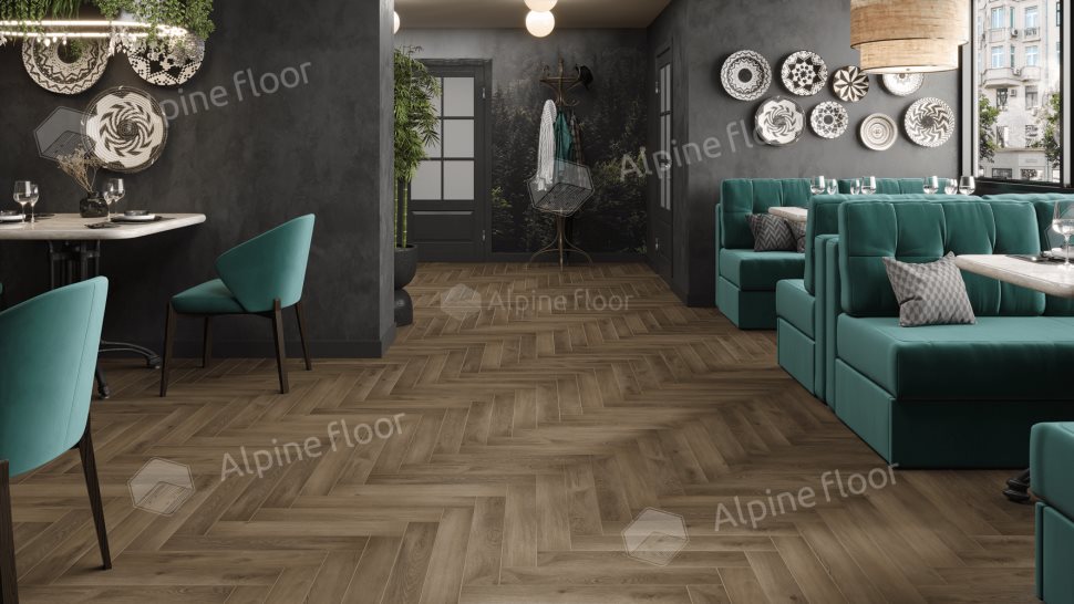 Ламинат "Alpine Floor" Herringbone 12 PRO Дуб Анжу (606*101*12 мм) — купить в Чите