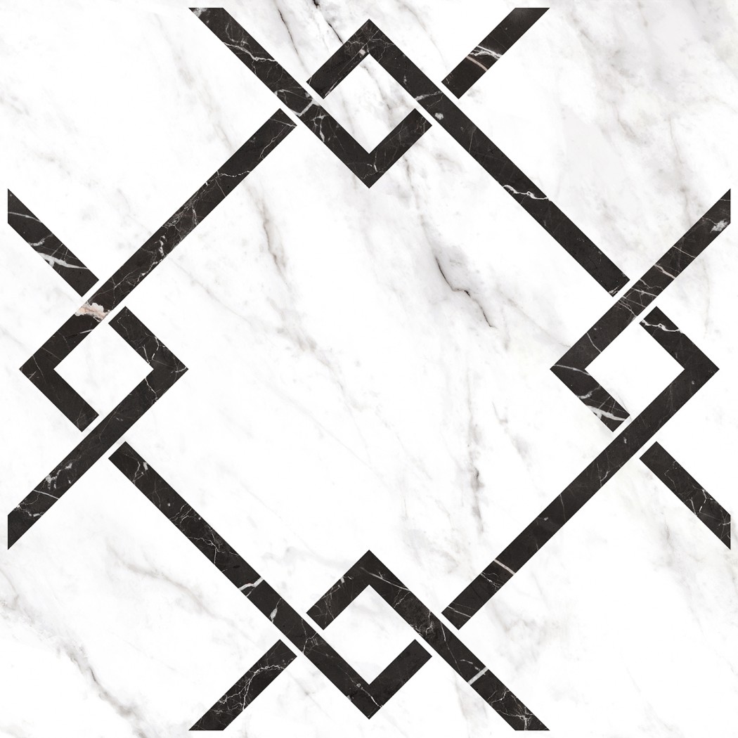 Керамогранит "Керамин" 600*600 Монте Р 7Д Орнамент Лаппатированный Белый — купить в Чите