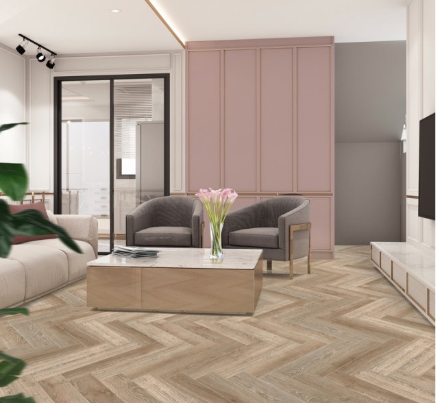 Виниловый ламинат SPC "Cronafloor" Herringbone Дуб Лилль (640*128*4,5 мм) — купить в Чите