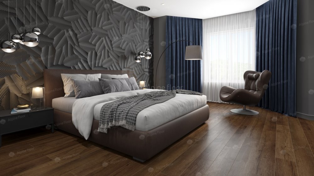 SPC Ламинат "Alpine Floor" Дуб шоколадный (1220*183*8 мм) — купить в Чите