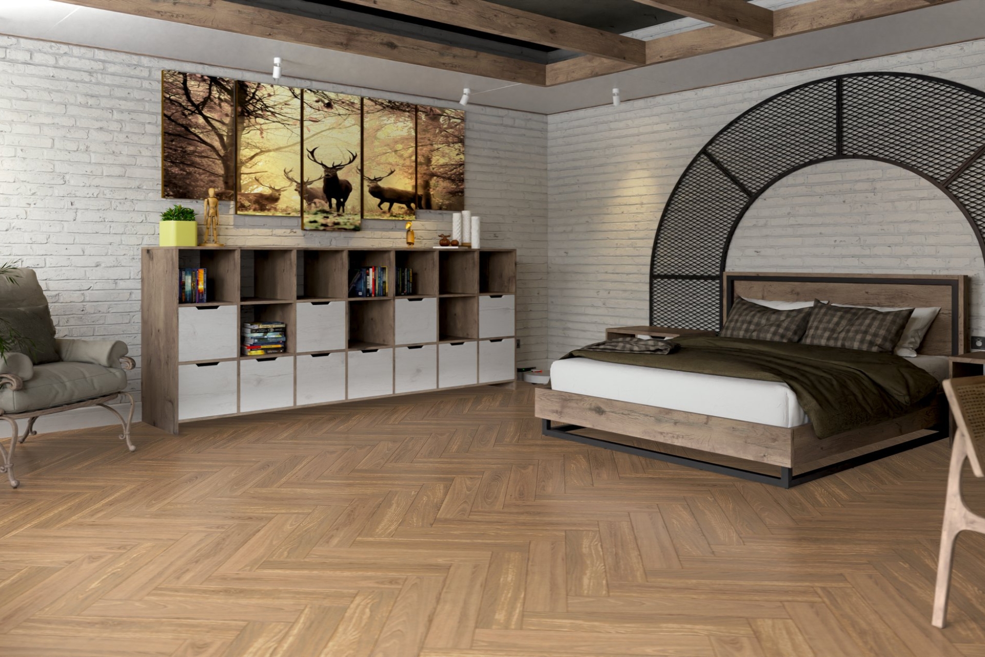 Инженерный паркет «Damy Floor» Натуральный (укладка елочкой) — купить в Чите