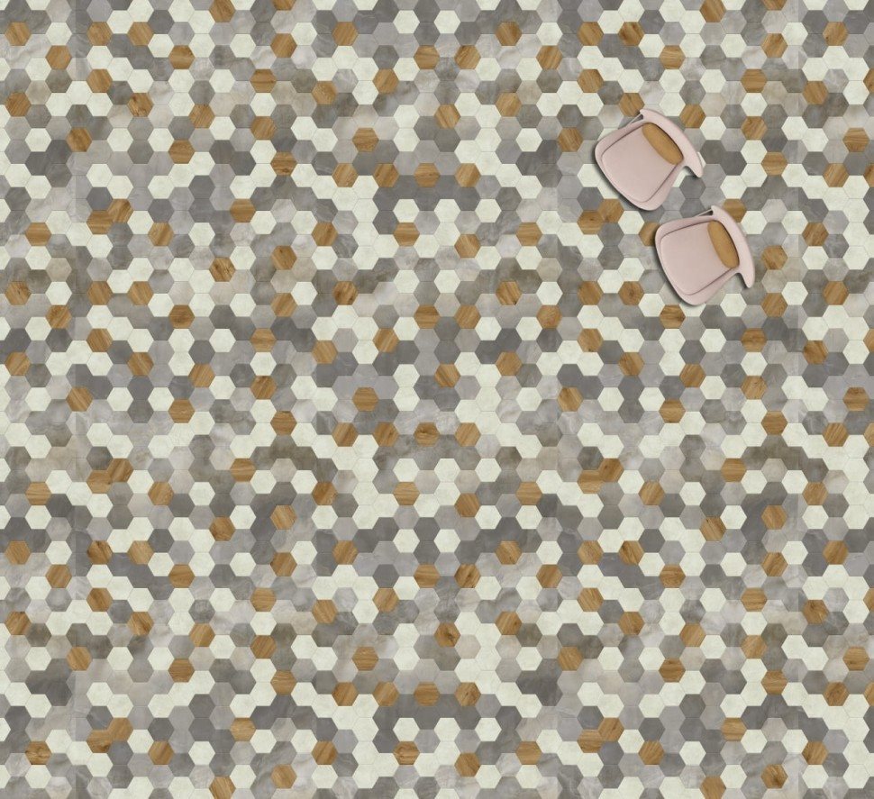 Виниловая плитка "Moduleo" Moods Hexagon 348 (226,32*196*2,5 мм) — купить в Чите