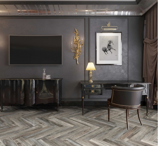 Виниловый ламинат SPC "Cronafloor" Herringbone Дуб Реймс (640*128*4,5 мм) — купить в Чите