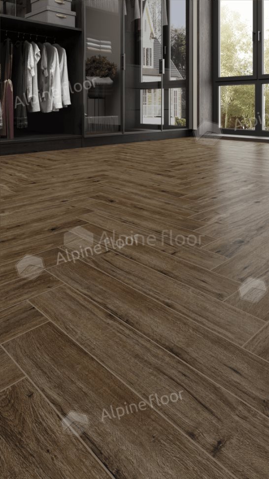 Ламинат "Alpine Floor" Herringbone 12 PRO Дуб Бордо (606*101*12 мм) — купить в Чите