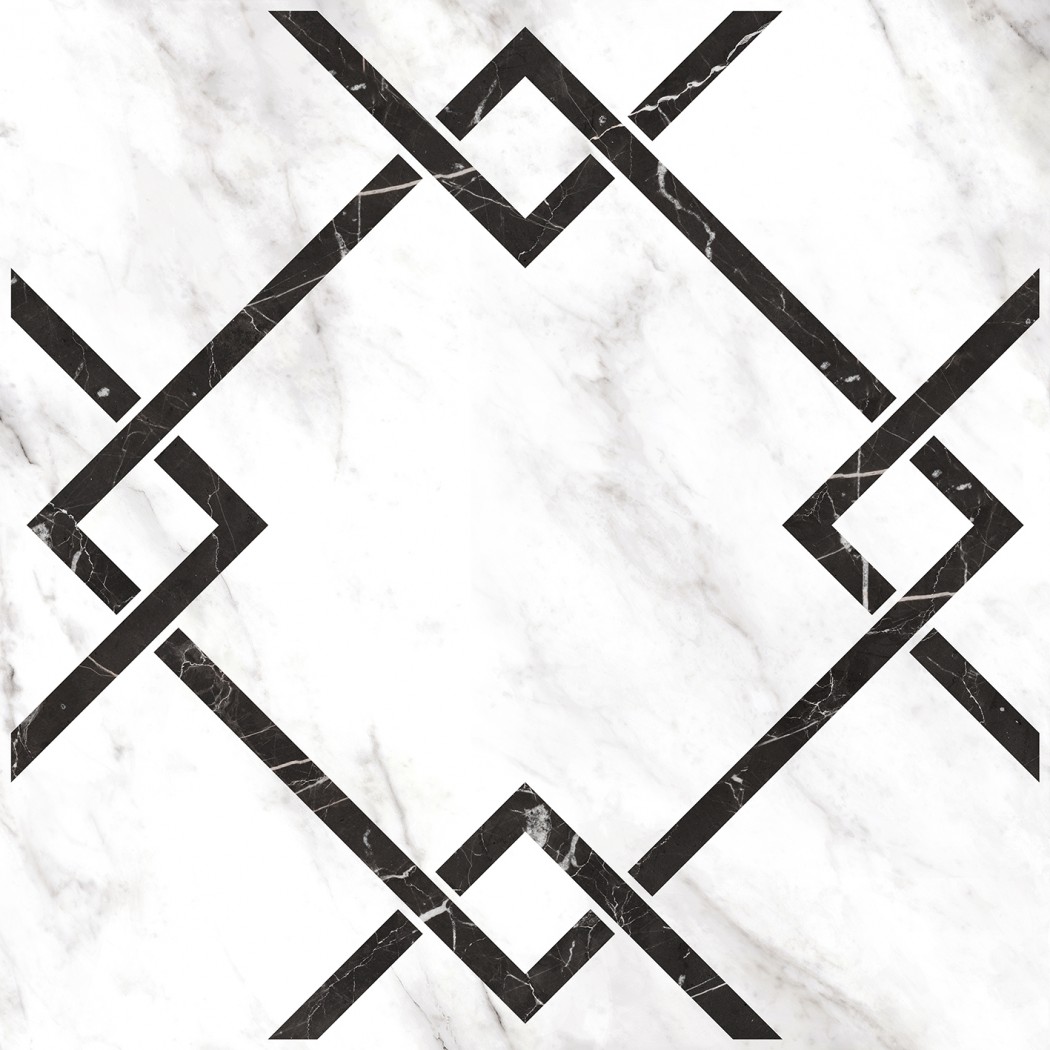 Керамогранит "Керамин" 600*600 Монте Р 7Д Орнамент Лаппатированный Белый — купить в Чите