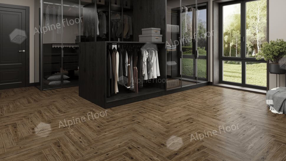 Ламинат "Alpine Floor" Herringbone 12 PRO Дуб Бордо (606*101*12 мм) — купить в Чите