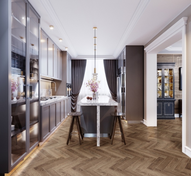 Виниловый ламинат SPC "Cronafloor" Herringbone Дуб Тулуза (640*128*4,5 мм) — купить в Чите